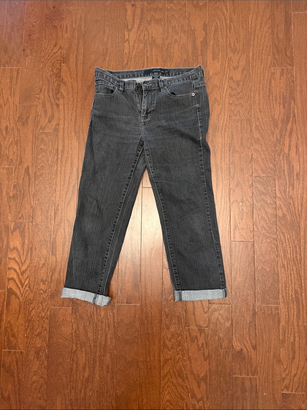Vintage Calvin Klein Black Straight-Leg Cropped Jeans